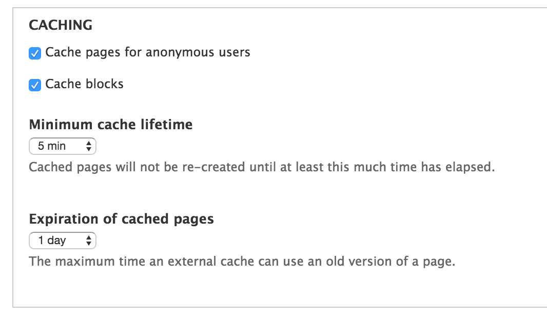 Setup Drupal Caching