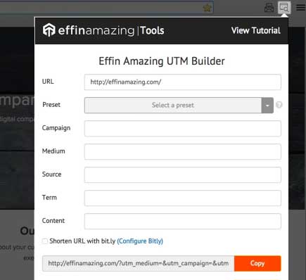 UTM builder browser extension