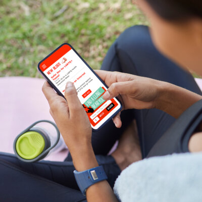 a person visiting a website with their phone