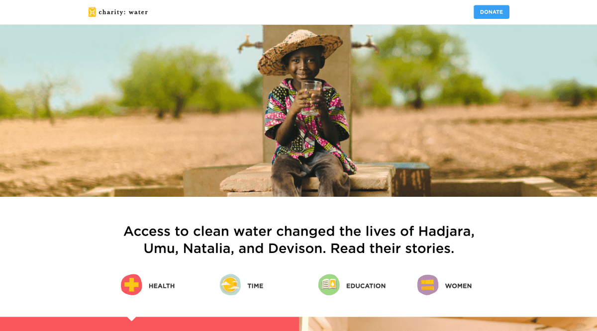 Charity Water Website Sample