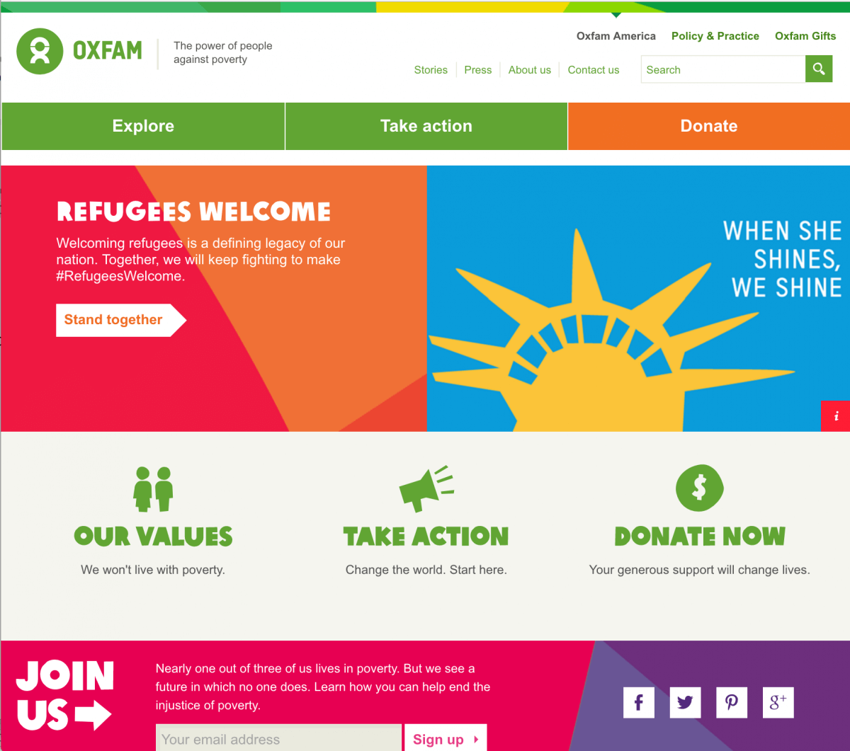 Oxfam Website Sample