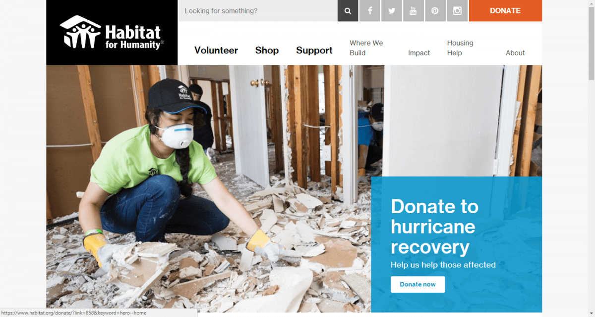 Habitat For Humanity Donate Call To Action Sample
