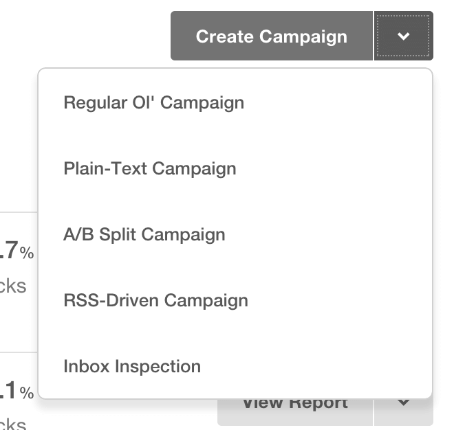 MailChimp RSS Campaign: Select a Campaign Type
