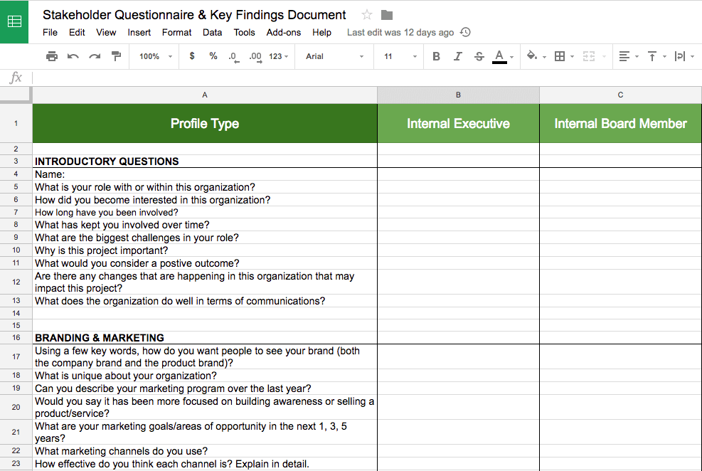 Rootid's Stakeholder Interview Template